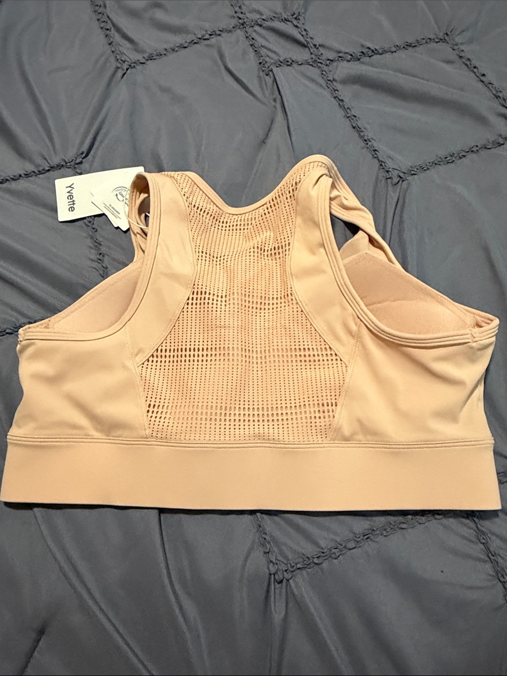 Yvette Front-Zip High Support Sports Bra - Nude - Picture 5 of 7